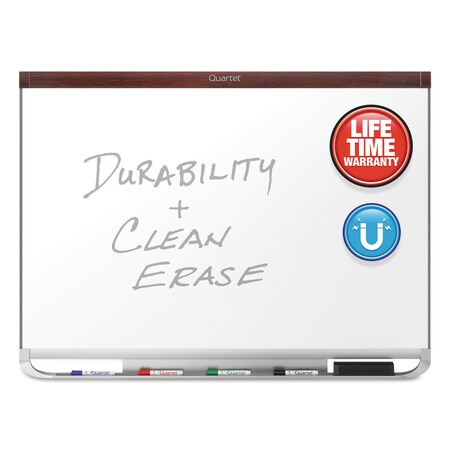 Quartet Prestige 2 DuraMax Magnetic Porcelain Whiteboard, 72 x 48, Mahogany Frame P557MP2